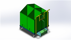 Solidworks机械钣金移动垃圾箱三维模型