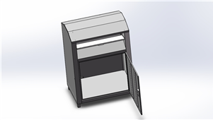 Solidworks机械钣金街边旧物回收箱三维模型