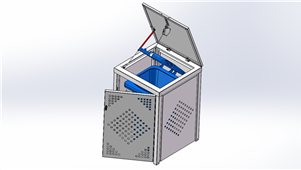 Solidworks机械钣金街边垃圾桶三维模型