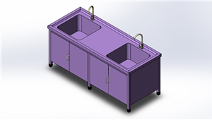 Solidworks机械钣金实验室水槽柜三维模型