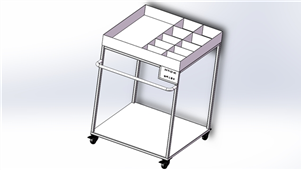 Solidworks机械钣金物料工装车三维模型