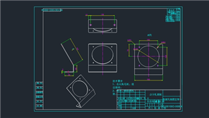 AutoCAD机械侧源风扇固定架图纸