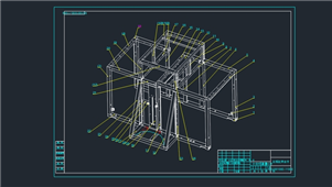 AutoCAD机械主框架焊合件装配图纸
