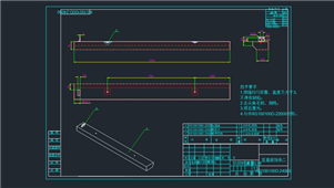 AutoCAD机械竖直装饰条二装配图纸