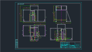AutoCAD机械框架焊合件装配图纸