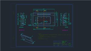 AutoCAD机械后台凸台装配图纸