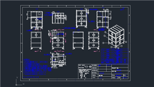 AutoCAD机械喷砂自动线装配图纸