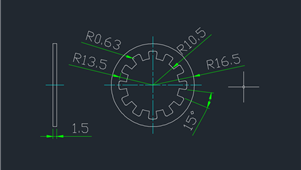 CAD机械图纸垫圈-带齿锁紧垫圈（20）