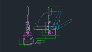 CAD机械图纸夹钳B4