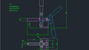 CAD机械图纸夹钳C2