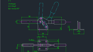 CAD机械图纸夹钳F1