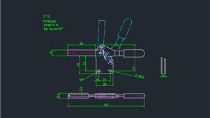CAD机械图纸夹钳F1A