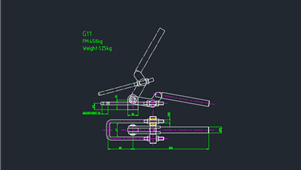 CAD机械图纸夹钳G11