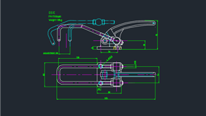 CAD机械图纸夹钳G51C