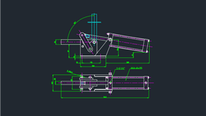 CAD机械图纸夹钳PJ2