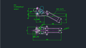 CAD机械图纸夹钳PQ1
