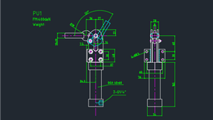 CAD机械图纸夹钳PU1