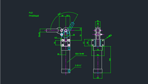 CAD机械图纸夹钳PU2