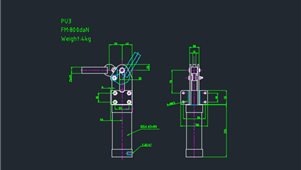 CAD机械图纸夹钳PU3