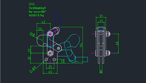 CAD机械图纸夹钳Q1A