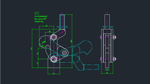 CAD机械图纸夹钳Q3