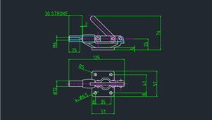 CAD机械图纸夹钳S1