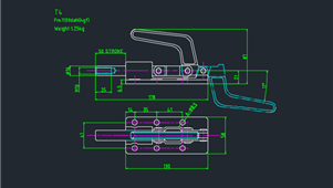 CAD机械图纸夹钳T4