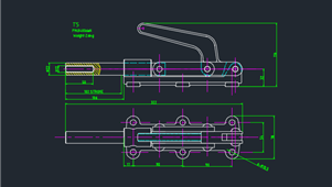 CAD机械图纸夹钳T5