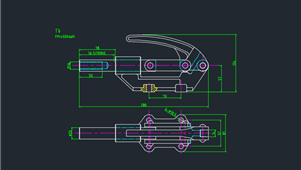 CAD机械图纸夹钳T6