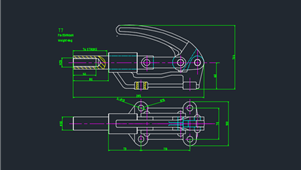 CAD机械图纸夹钳T7