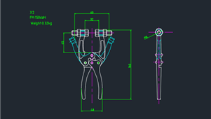 CAD机械图纸夹钳X2