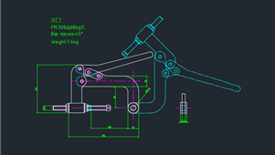 CAD机械图纸夹钳XC1