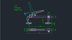CAD机械图纸夹钳XL2