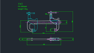CAD机械图纸夹钳XW2