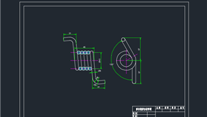 CAD机械图纸弹簧类零件圆柱螺旋扭转弹簧