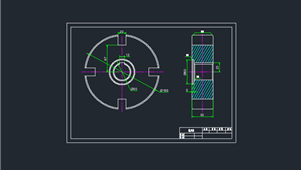 CAD机械图纸盘盖类零件铣刀盘
