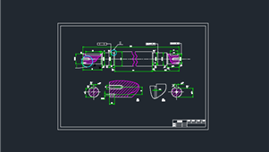 CAD机械图纸轴和垫圈类阶梯轴