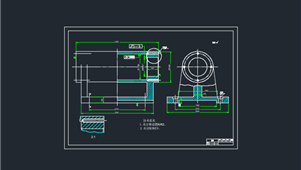 CAD机械图纸轴承与支座类底座