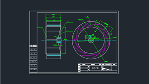 CAD机械图纸叶轮叶片类风机叶轮