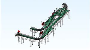 大型滚筒输送机solidworks非标模型